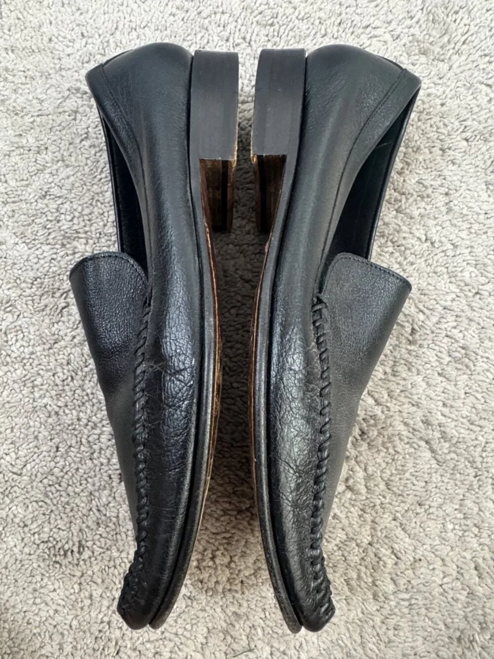 Giorgio Armani Mens Loafers Black Leather Sz 42 Slip On Italy Driving